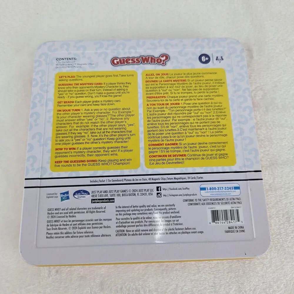 Guess Who Travel‎ Tin Game 2024 Magnetic Edition New Open Box Complete